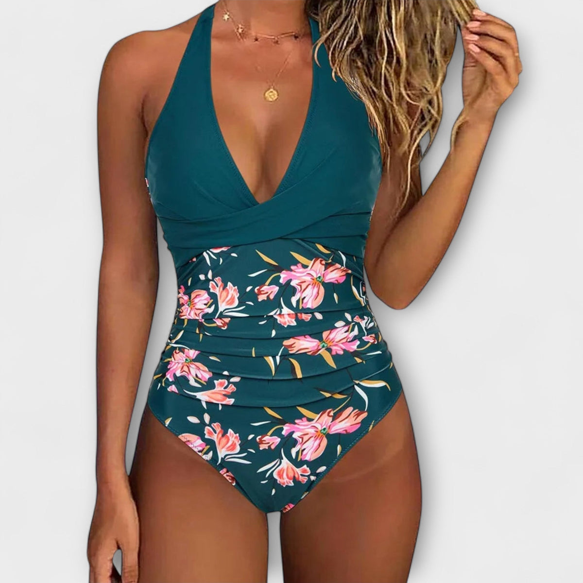 Florência - Macaquinho de banho feminino elegante com decote em V
