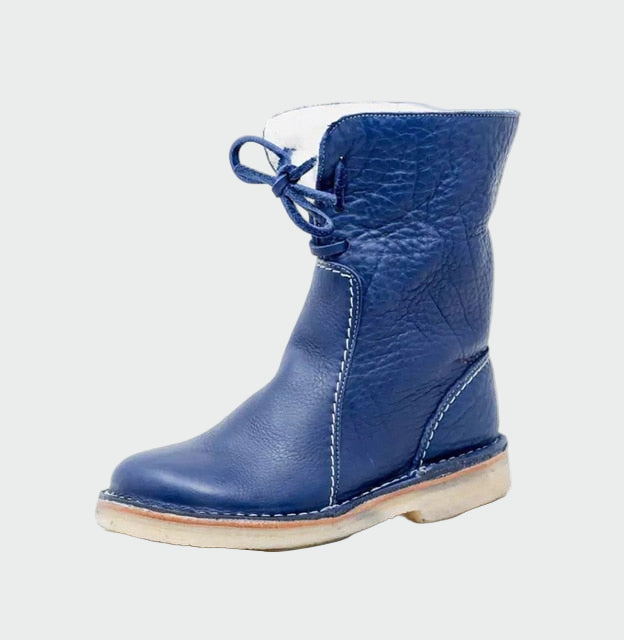 Botins de couro impermeáveis com forro de lã