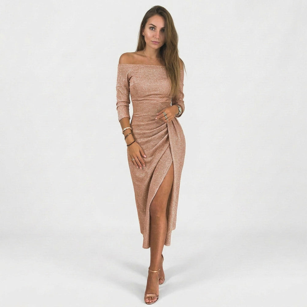 Natália - Vestido chique ombros descobertos
